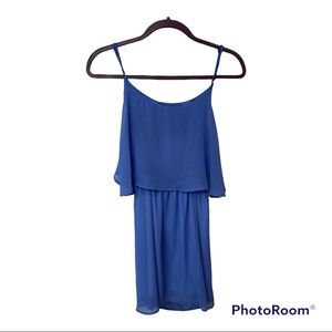 Sage blue open-back flowy dress